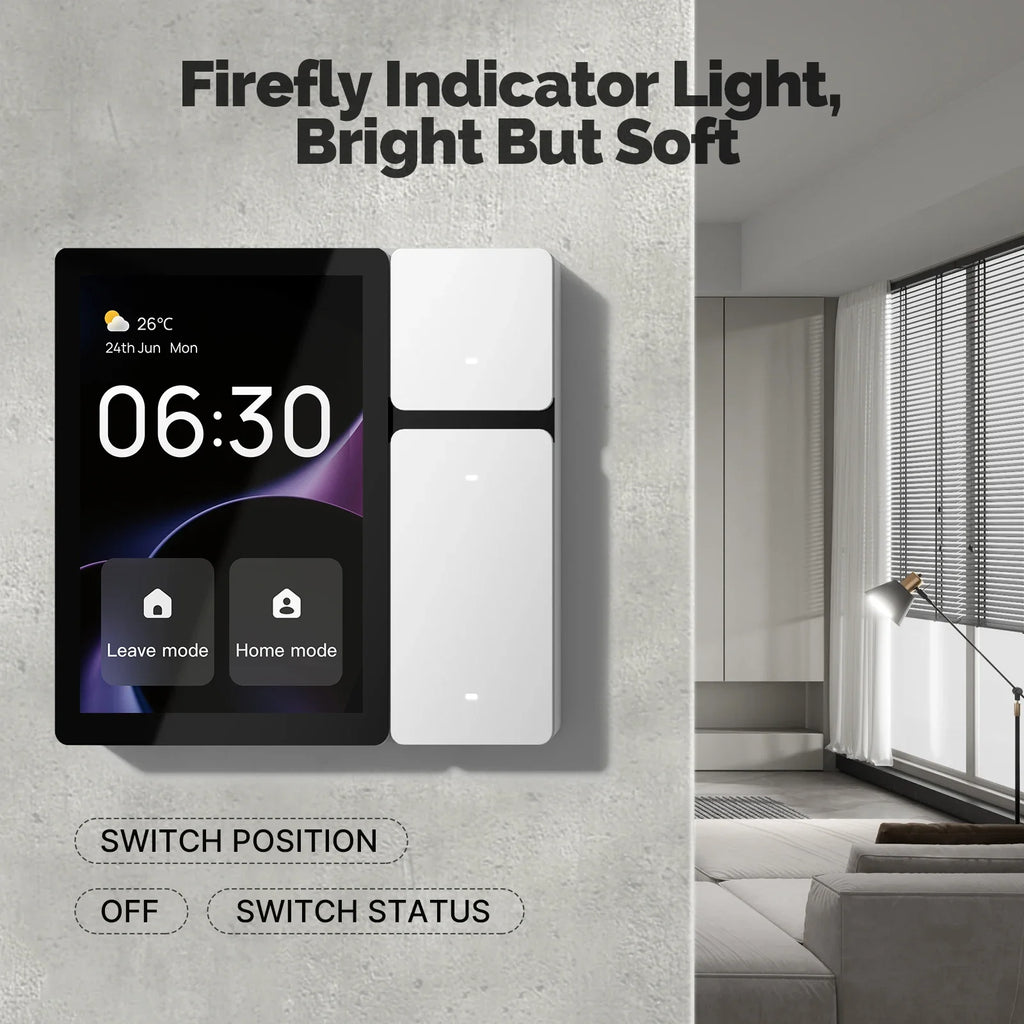 MOES Tuya WiFi Smart Control Panel 3.5" Touch Screen, 3 Relays & Buttons, IR Remote, Bluetooth Sigmesh Hub, Home Automation