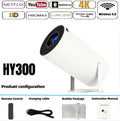 2026 New HY300 Projector with WiFi6 & BT5.0, Portable Beamer 1080P/4K Support Auto Keystone Smart Android Proyector
