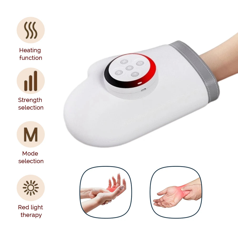 Electric Hand Massager Air Bag 5 Levels Hot Compress Kneading Hand Massage Machine Promote Finger Blood Circulation Relax Hands