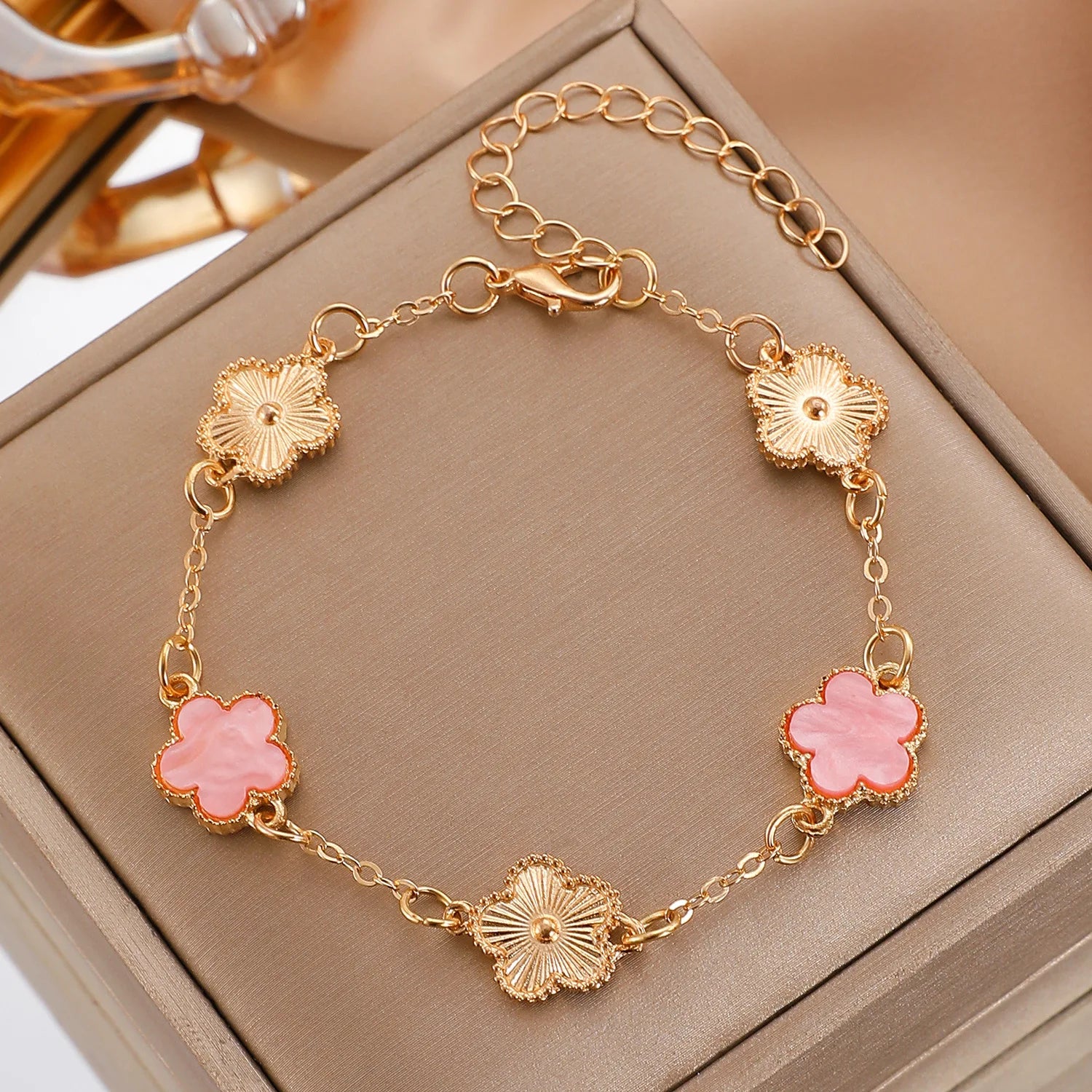 Five Petal Flower Bracelet Chain Tassel Colorful Enamel Charm Women Fashion Elegant Jewelry Gift Trendy Accessory