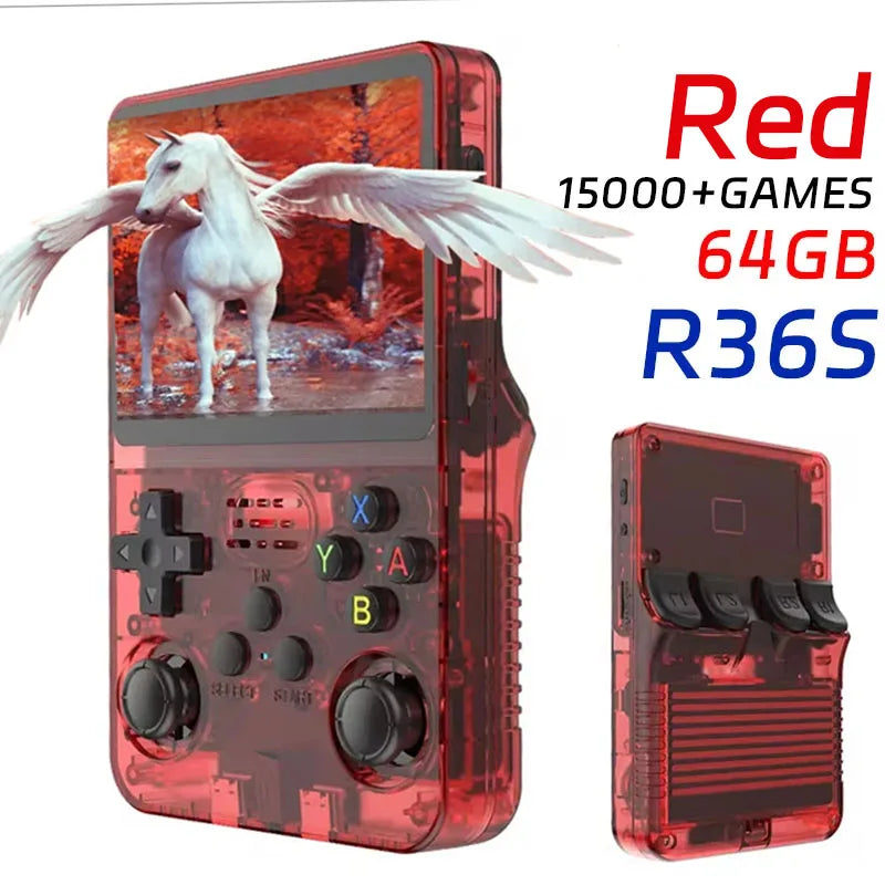 Open Source R36S Retro Handheld Game Console 3.5 Inch IPS Screen RK3326 Chip 15000+Games 64/128GB Portable Pocket Video Player