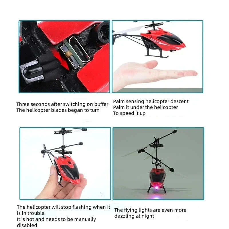 Mini RC Drone Rechargeable No Remote Control RC Helicopters Drone Toys Induction Hovering Safe Fall-resistant Rc Airplane Toys