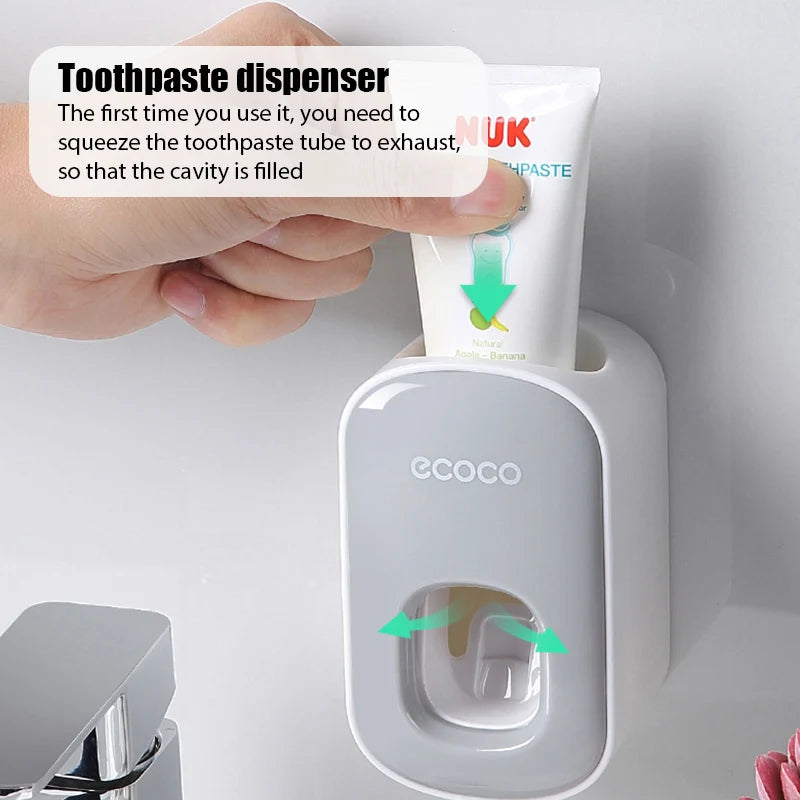 Automatic Toothpaste Dispenser Bathroom Toothpaste Squeezer Punch Free Wall Mounted Tooth Paste Holder Bathroom Accessories