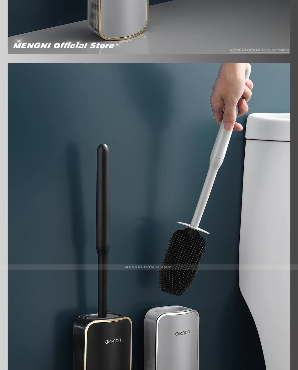 MENGNI-Luxury Toilet Brush Bathroom Wall-mount Quick Draining Clean Tool Cleaning Brush Bathroom Accessories Sets