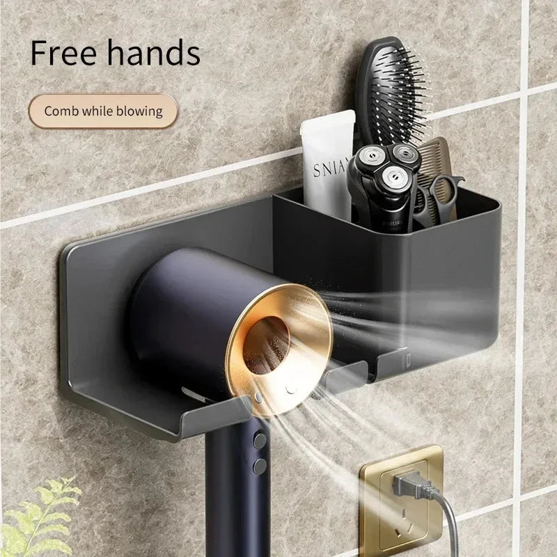Hot Sale Hair Dryer Holder Wall Mount Suction Cup Bathroom Organizer Wall Mount Hairdryer Holder Straightener Stand Rustproof