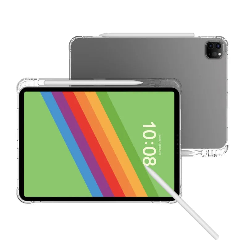 Transparent TPU Case For iPad Pro 13 inch 2024 A2925 M4 Silicon Soft With Pencil Holder Cover for ipad case iPad Pro 11 11"funda