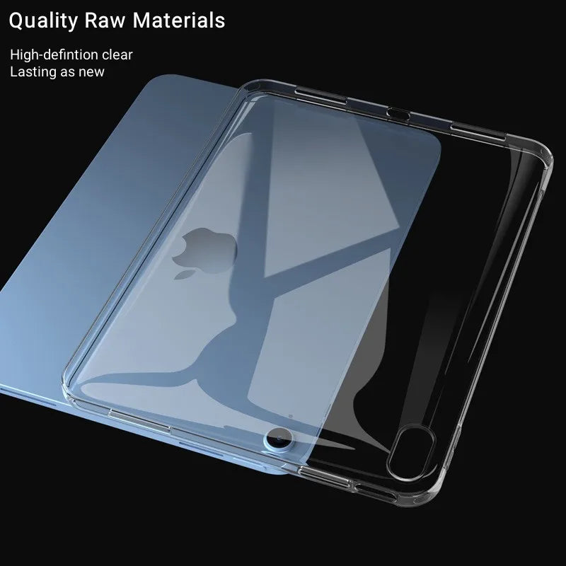 For iPad Air 5/4 Case Ultra Thin Transparent Protective Case for iPad 10th/9th Soft Silicone Cover for Pro 11 2022 2021 Funda
