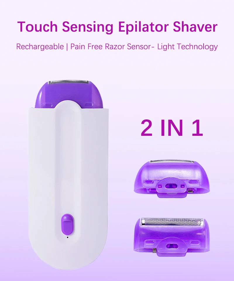Professional Painless Hair Removal Kit Laser Touch Epilator  Usb Rechargeable Body Face Leg Bikini Remove Depilador Shaver