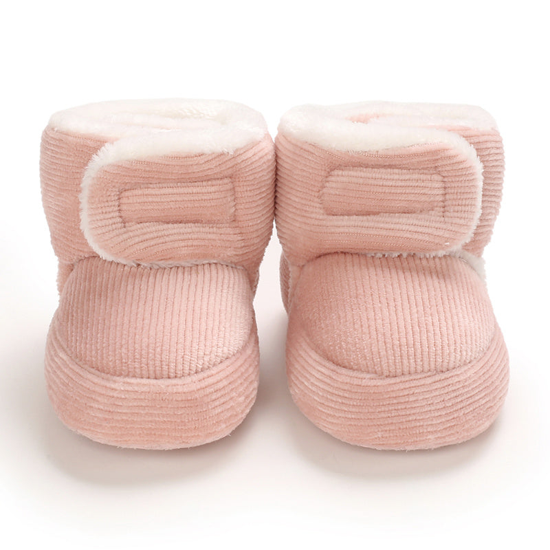 Toddler Baby Girls Booties Plus High Top Slippers Indoor Shoes Crib Shoes First Walker Shoes For Winter