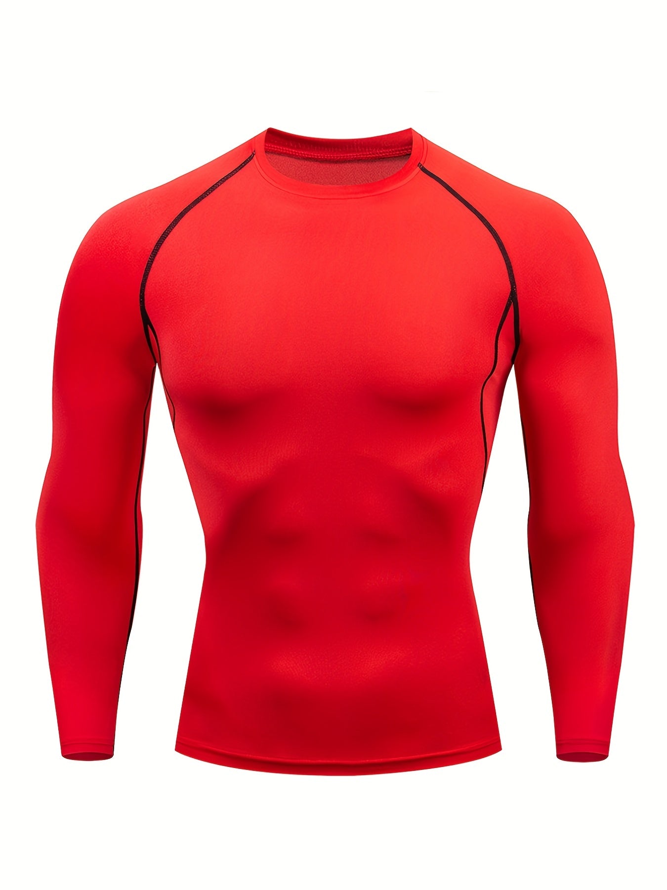 Men'S High-Stretch Sportswear | Long Sleeve Crew Neck Gym Top for Running, Training, Basketball, and More | Solid Color, Four Seasons Fit, JIIHOO Brand