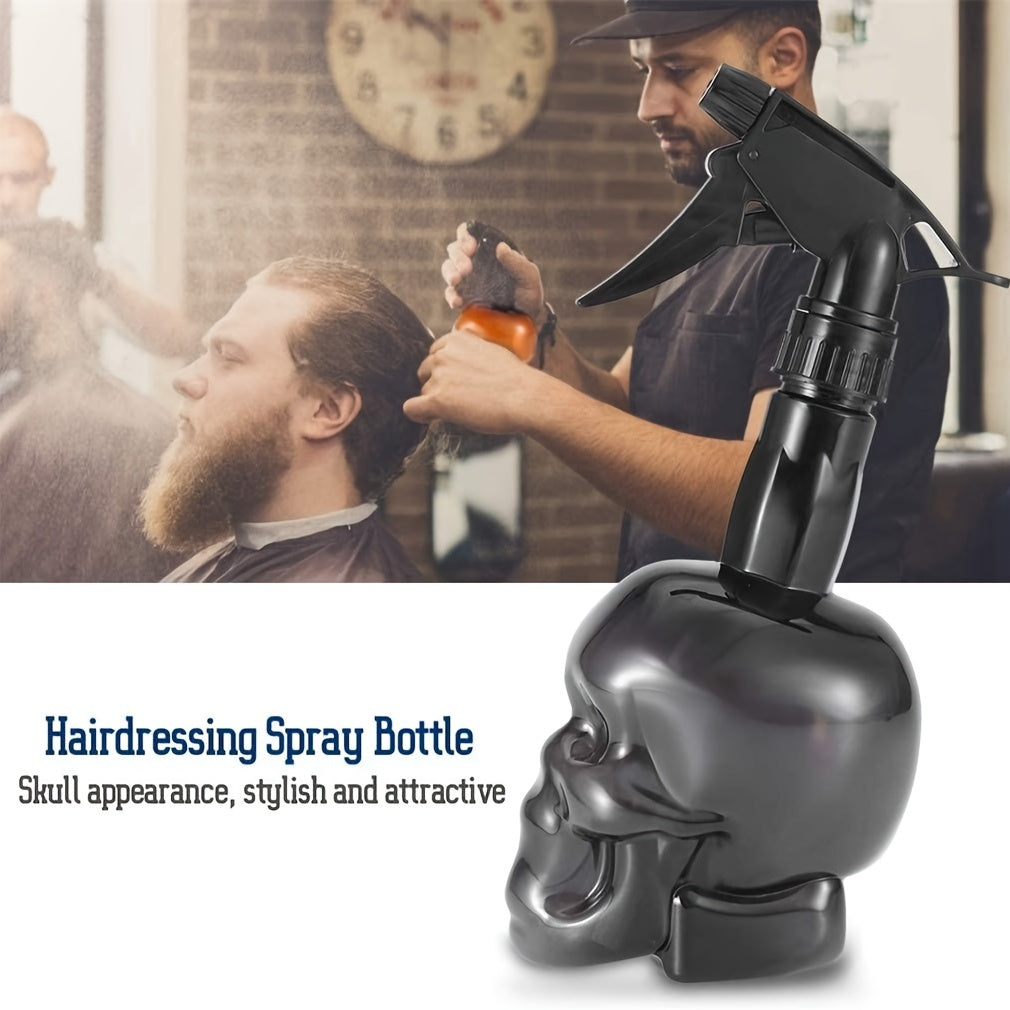 200ml/7oz Retro Skull Design Refillable Spray Bottle - Fine Mist Sprayer for Hair Styling, Cleaning & Plants, Durable Plastic with Black Trigger, Green, Orange & Black Options, Plant Watering Tool, Unique Aesthetic, Functiona