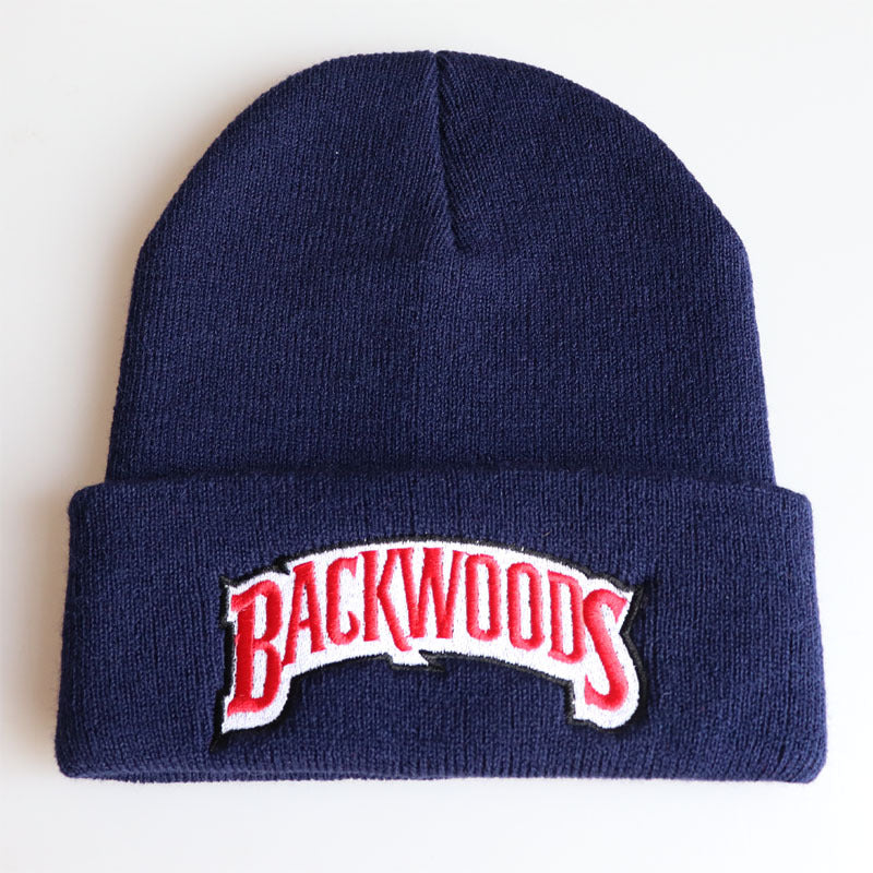 1pc "BACKWOODS" Knitted Hat Thermal Cap For Men - Warm & Cozy - Wool Blend - Perfect for Winter & Outdoor Activities - Ideal Gift for Him