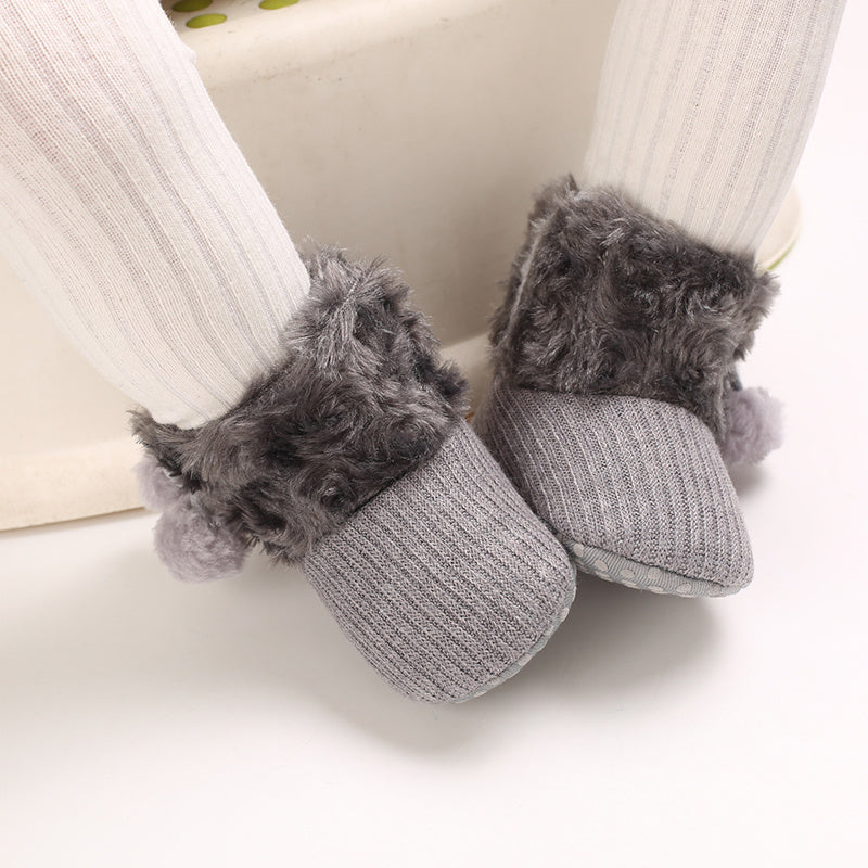 Newborn Baby Socks and Shoes for Girls, First Steps Soft Non-Slip Warm Infant Shoes