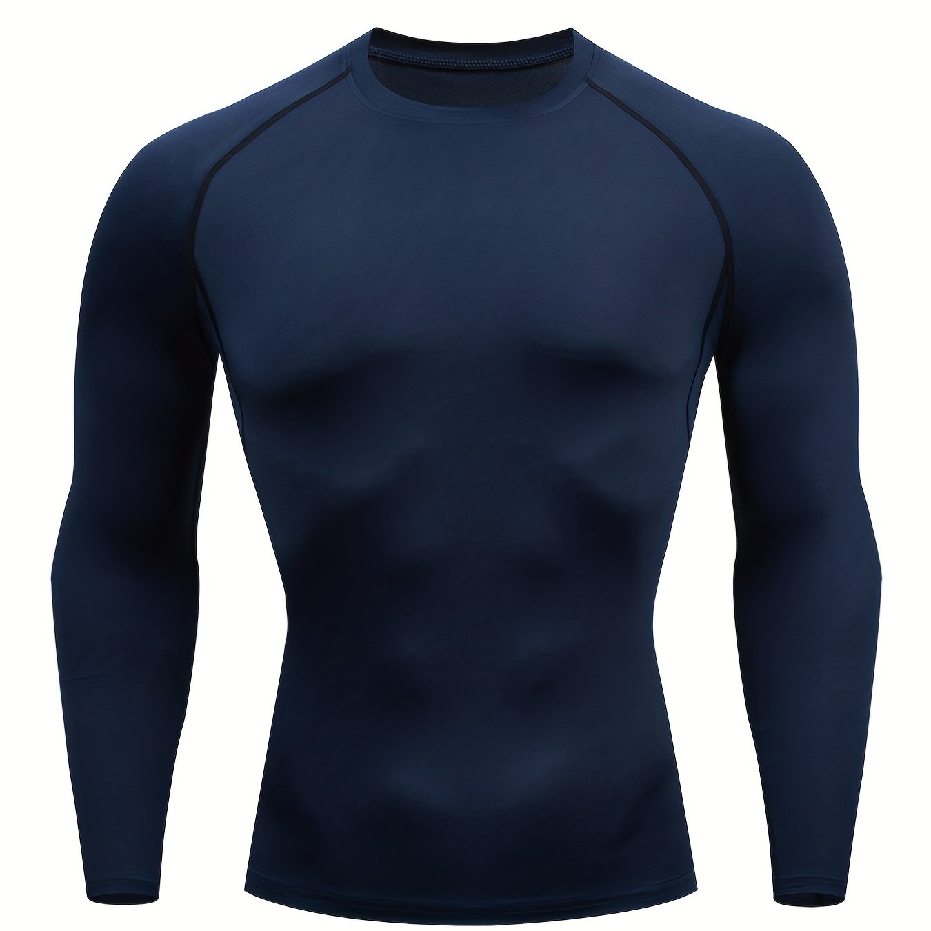 Men'S High-Stretch Sportswear | Long Sleeve Crew Neck Gym Top for Running, Training, Basketball, and More | Solid Color, Four Seasons Fit, JIIHOO Brand
