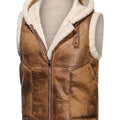 Men's -Lined Hooded Vest, Thickened and -Lined, Fashionable Windproof Warm Jacket
